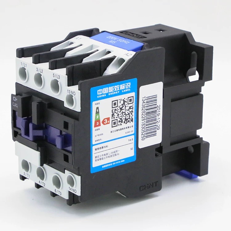 CHINT CJX2 AC contactor, angled view