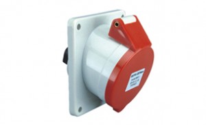 CEE 16A/32A Panel Mounted Socket 20°C angled. Flange: 85mm×85mm