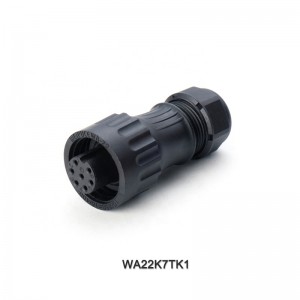 WA22K7TK1 6+PE female cable connector with angled back shell,solder termination