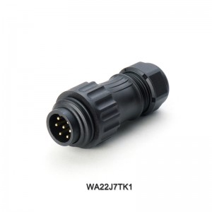 WA22J7TK1 6+PE female cable connector with angled back shell,solder termination