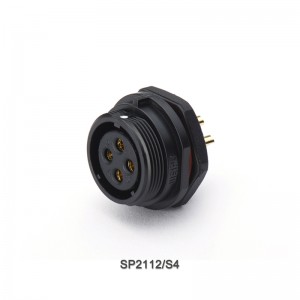 Weipu connector SP2112/S4 IP68 waterproof rear nut mount receptacle solder crimp connector